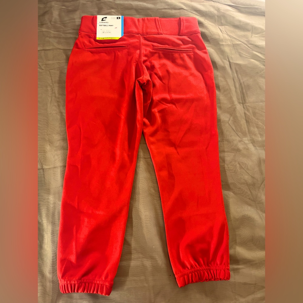 Red Athletic Softball Pants - Picture 3 of 6